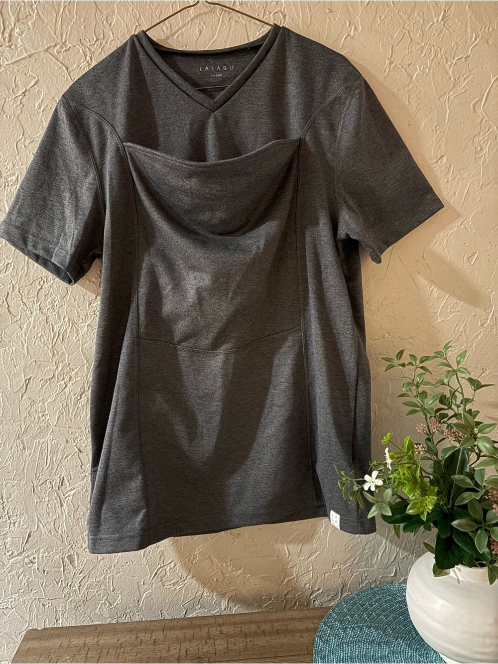 LALABU Charcoal Gray Nursing Top - V-Neck